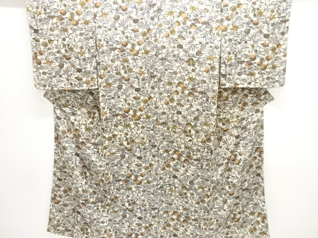 JAPANESE KIMONO / ANTIQUE KIMONO / TAISHO ROMAN STYLE / SILK / KINSHA / FLORAL ARABESQUE